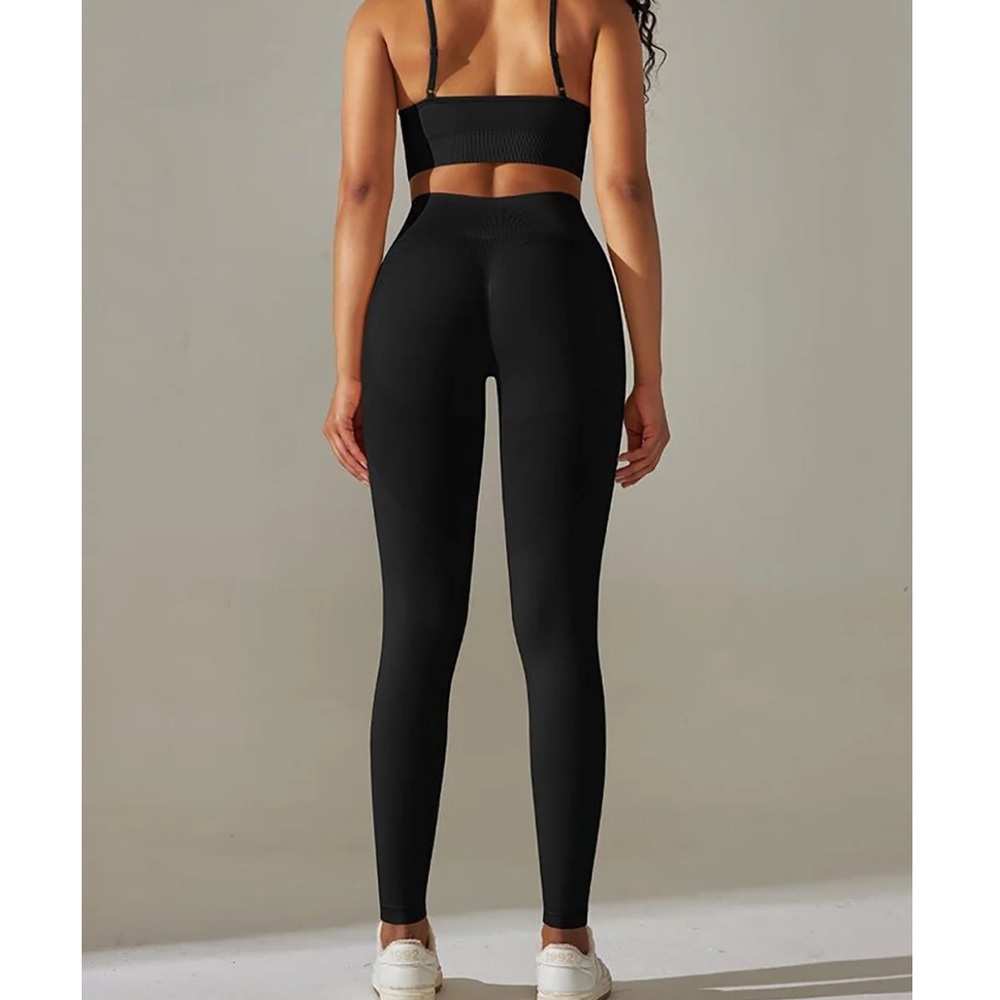 LA SOCIETY HIGH WAIST TEXTURED BLACK LEGGINGS